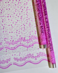 Пленка прозрачная с рисунком Вероника Розовая 70см/200гр