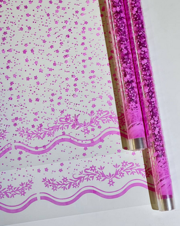 Пленка прозрачная с рисунком Вероника Розовая 70см/200гр