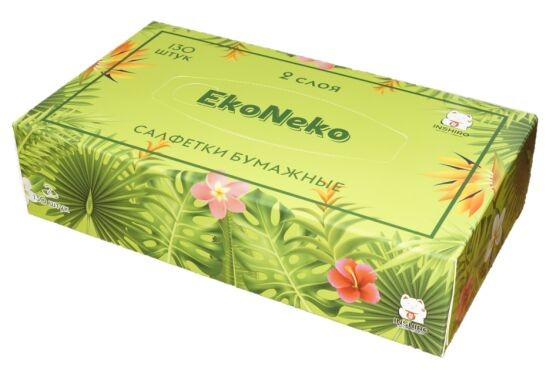 Салфетки в коробке INSHIRO EkoNeko Стандарт 130шт*2сл EN-051