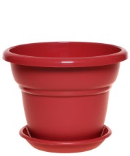 Горшок Милано 4,5лит D-25см Красный с поддоном