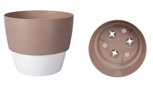 Горшок Валенсия 2,5лит Фраппе-Белый D-17,5см (с дренажной системой)