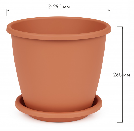 Горшок Афина 11лит Коричневый с поддоном М-6546 (БАШ)