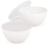 Набор пластиковых чаш Оазис Белых 2,5лит+4лит с крышкой М-8716