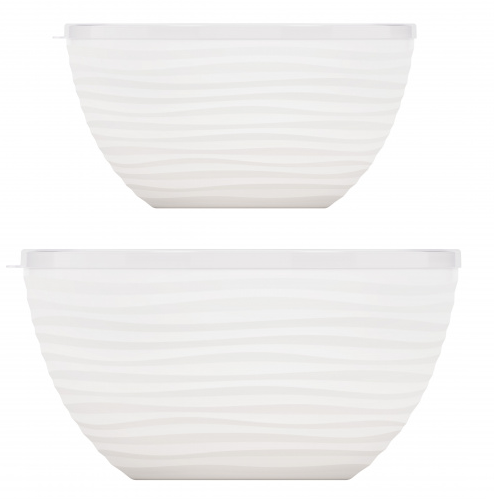 Набор пластиковых чаш Оазис Белых 2,5лит+4лит с крышкой М-8716