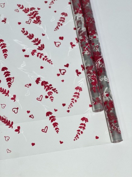 Пленка прозрачная с рисунком Лаванда Прованс Бело-Розовая 70см/200гр Пленка прозрачная с рисунком Лаванда Прованс Бело-Розовая 70см/200гр