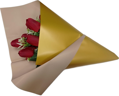 Пленка листами матовая двусторонняя Золотисто-Желтый-Беж 58/58см (1уп/10шт) Цена за 1 ЛИСТ