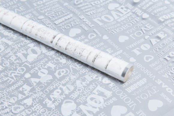 Пленка прозрачная с рисунком LOVE Белая 70см/200гр