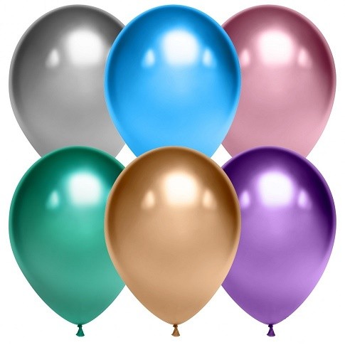 Шар латексный 5/13см хром Ассорти 1уп/50шт