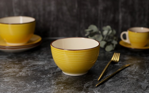 Салатник керамический Морской мир 800мл Жёлтый Арт-4933215