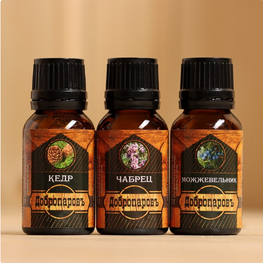 Набор эфирных масел Добропаровъ 3шт*17мл Кедр+Чабрец+Можжевельник Арт-99113961