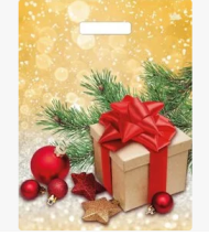 Сумочка пакет п/э 310*400мм Подарок в золоте Арт-56832