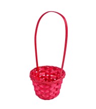 Корзина плетеная Бамбук D-13/H-9.5/28см Красная