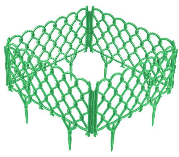 Заборчик пластиковый Фаберже Светло-Зелёный 400*280мм (7секций)
