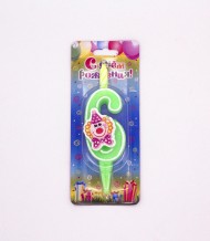 Свеча Цифра 6 с Клоуном 3026