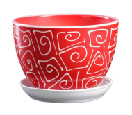 Кашпо Абстракция Красная Арт-5224057 (D-17см/1,65лит)