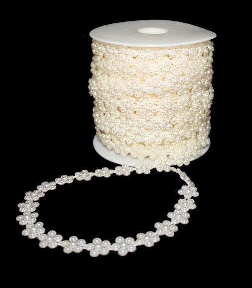 Бусы Жемчуг Лентой в бабинах 10 метров