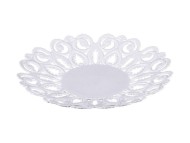 Блюдо пластиковое Мелодия Белое большое Арт-М-6465 (D-26см)