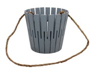 Корзина Натуральн Дерево 100/150/300мм с Веревочн ручкой Серая