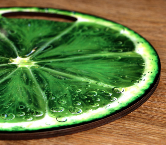 Доска разделочная дерево Круг Лайм D-255мм Арт-5050306