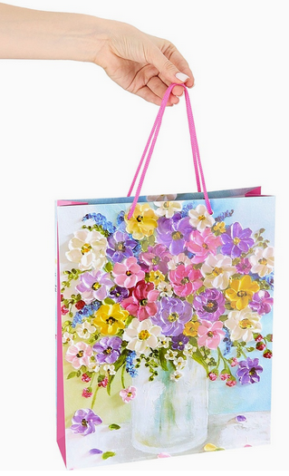 Сумочка пакет картон 264*327*80мм Цветы в вазе Арт-0358 Сумочка пакет картон 264*327*80мм Цветы в вазе Арт-0358
