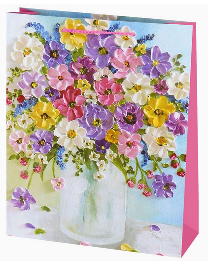 Сумочка пакет картон 264*327*80мм Цветы в вазе Арт-0358 Сумочка пакет картон 264*327*80мм Цветы в вазе Арт-0358