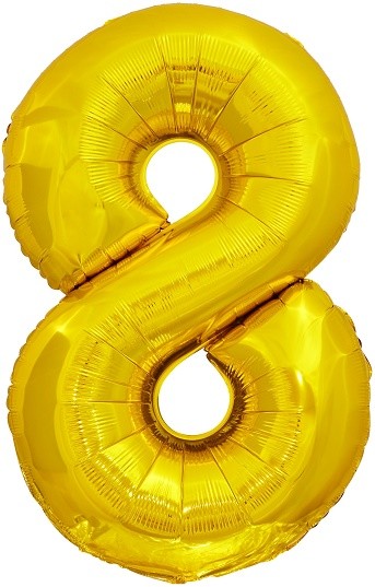 Шар ЦИФРА фольгированный № 8 34"86см ЭКО золото