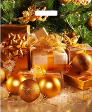 Сумочка пакет п/э 380*450мм Золотые шары Арт-25890