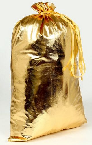 Мешок Деда Мороза Золото/Серебро 60*40см Арт-9670789/90