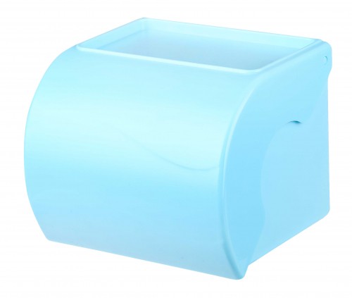 Держатель для туалет бумаги с полочкой Голубой Арт-М-6582