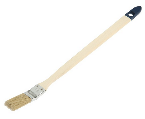 Кисть плоская Деревянная длинная ручка 25мм