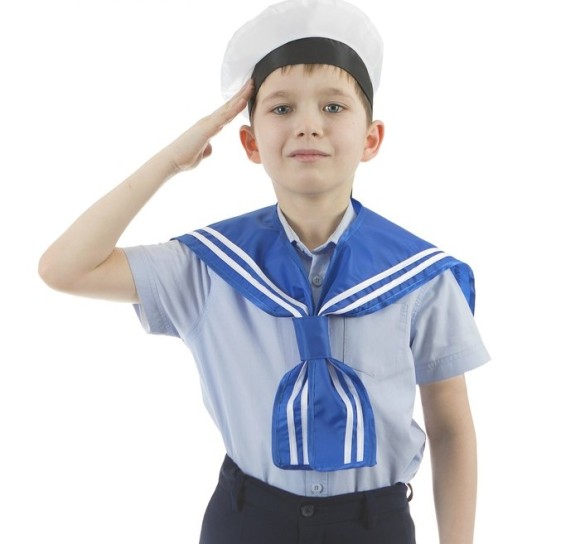 Костюм Моряка (гюйс/бескозырка) рост 110-122 4-6лет 2875925