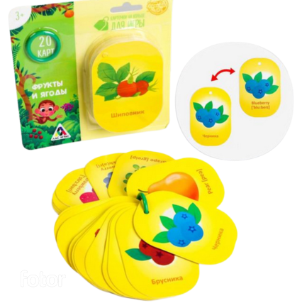 Карточки на кольце 20шт обучающие 3+ Арт-4773880/81/83/84