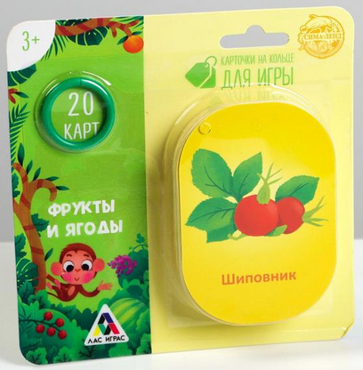 Карточки на кольце 20шт обучающие 3+ Арт-4773880/81/83/84