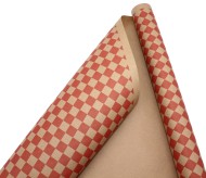 Бумага крафт Ромбы красный на коричневом 70см*8,5м