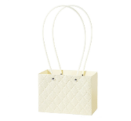 Сумочка для горшечных цветов 220*105*135мм Ромбы Кремовая