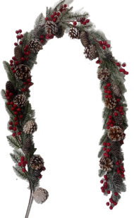 Гирлянда Хвоя 180см с Ягодами и шишками