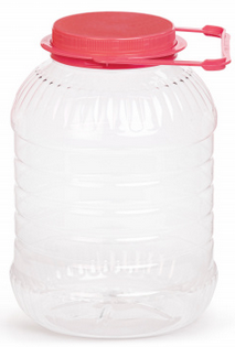 Банка пластиковая 5лит со съёмной ручкой М-494