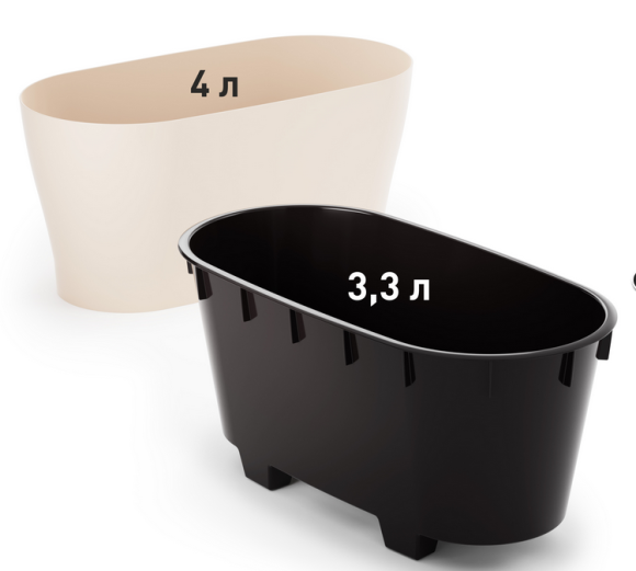 Балконный ящик Лея 300мм Бежевый (с дренажной системой) Арт-М-8590 Балконный ящик Лея 300мм Бежевый (с дренажной системой) Арт-М-8590