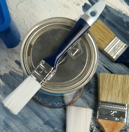 Кисть плоская пластиковая ручка 25мм ТУНДРА