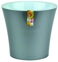 Горшок Santino АРТЕ 5лит Металлик-Белый (с дренажной системой)