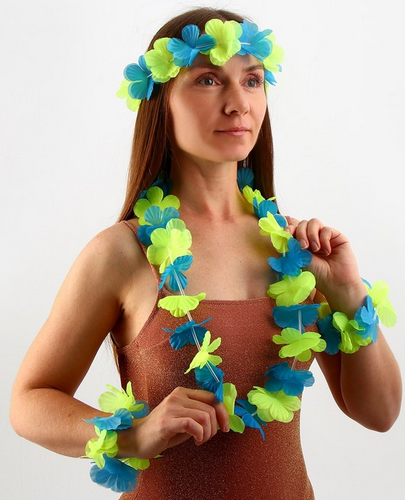 Гавайский набор Цветочки Зелёные Арт-331930