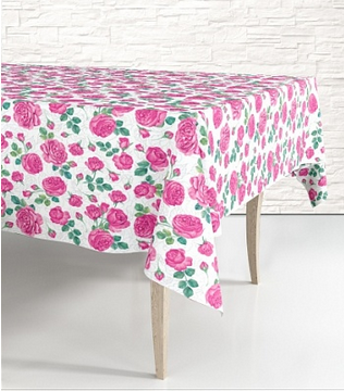 Скатерть одноразовая Розовые розы 120*180см Арт-028790 Скатерть одноразовая Розовые розы 120*180см Арт-028790