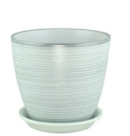 Кашпо Бутон №-РС-04 Роспись Бело-серебристый №-2 (D-15см/2л) Кашпо Бутон №-РС-04 Роспись Бело-серебристый №-2 (D-15см/2л)