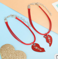 Браслеты Неразлучники Love красные Арт-5353595