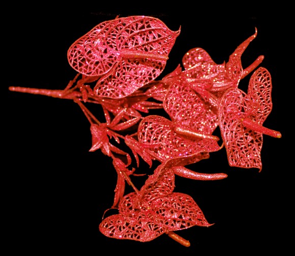 Букет блестящий Антуриум из 10 цветков 37см КРАСНЫЙ