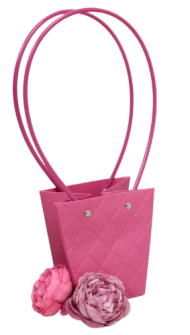 Сумочка для горшечных цветов 128*125мм Ромбы Ягодная