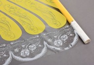 Пленка матовая Кружево Жёлто-Белая 70см/200гр