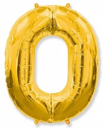 Шар ЦИФРА фольгированный № 0 40"102см Золото