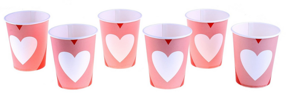 Стакан бумажный Два сердечка 1уп/6шт 250мл 324929