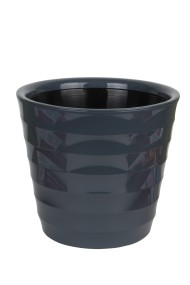 Горшок Лаура 9лит Антрацит 27*24см (с дренажной системой)